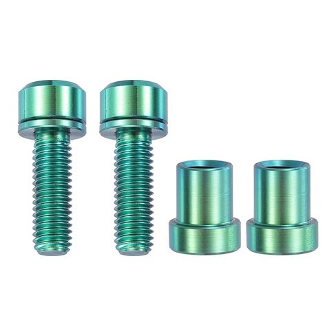 مسمار جذع دراجة من التيتانيوم، M5x16mm & 2 مجموعة ومثبتات مضادة للتآكل برأس سداسي أسود مشطوب مع غسالات وصواميل جذعية لتثبيت مقود الدراجة/MTB/دراجة الطريق in Kuwait