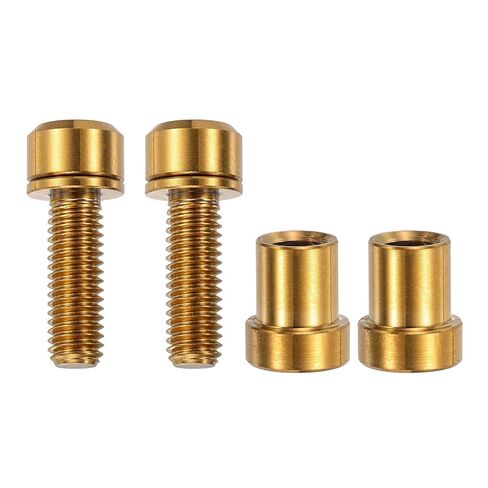 مسمار جذع دراجة من التيتانيوم، M5x16mm & 2 مجموعة ومثبتات مضادة للتآكل برأس سداسي أسود مشطوب مع غسالات وصواميل جذعية لتثبيت مقود الدراجة/MTB/دراجة الطريق in Kuwait