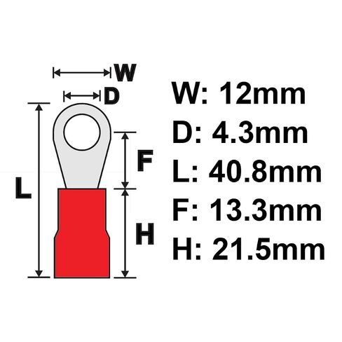 PAPUGA 10 قطع 6 AWG (16 مم²) #8 / M4 (4 مم) موصل تجعيد حلقي معزول، 600 فولت 88 أمبير، موصل تيار عالي للطرف الصناعي CE RoHS، البطارية وأسلاك الطاقة in Kuwait
