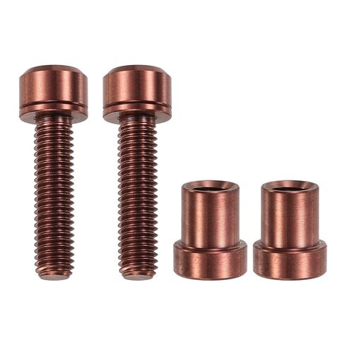 مسمار جذع دراجة من التيتانيوم، M5x16mm & 2 مجموعة ومثبتات مضادة للتآكل برأس سداسي أسود مشطوب مع غسالات وصواميل جذعية لتثبيت مقود الدراجة/MTB/دراجة الطريق in Kuwait