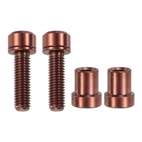 مسمار جذع دراجة من التيتانيوم، M5x16mm & 2 مجموعة ومثبتات مضادة للتآكل برأس سداسي أسود مشطوب مع غسالات وصواميل جذعية لتثبيت مقود الدراجة/MTB/دراجة الطريق in Kuwait