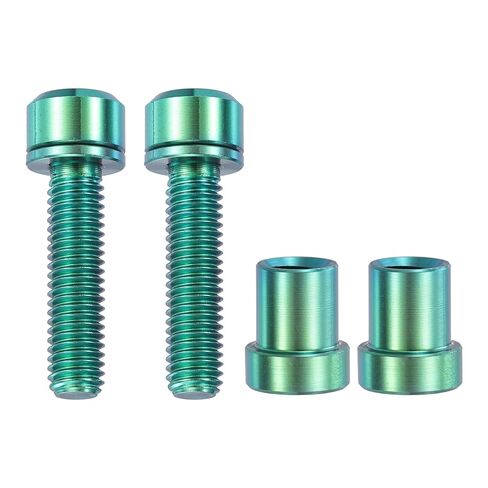 مسمار جذع دراجة من التيتانيوم، M5x16mm & 2 مجموعة ومثبتات مضادة للتآكل برأس سداسي أسود مشطوب مع غسالات وصواميل جذعية لتثبيت مقود الدراجة/MTB/دراجة الطريق in Kuwait