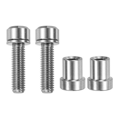 مسمار جذع دراجة من التيتانيوم، M5x16mm & 2 مجموعة ومثبتات مضادة للتآكل برأس سداسي أسود مشطوب مع غسالات وصواميل جذعية لتثبيت مقود الدراجة/MTB/دراجة الطريق in Kuwait