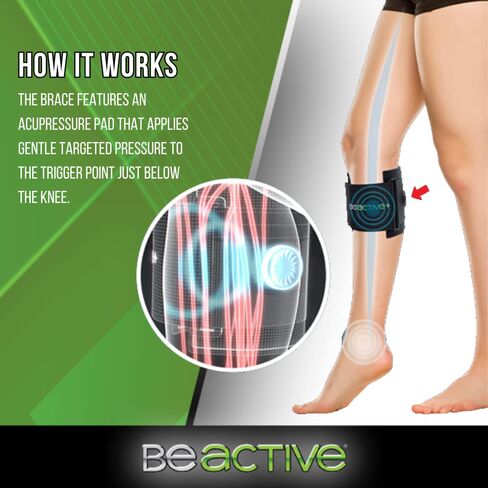 نظام الضغط الإبري BEACTIVE Plus - دعامة تخفيف آلام عرق النسا لألم العصب الوركي، وأسفل الظهر، ودعامة الركبة والورك مع وسادة ضغط مستهدفة - للجنسين in Kuwait