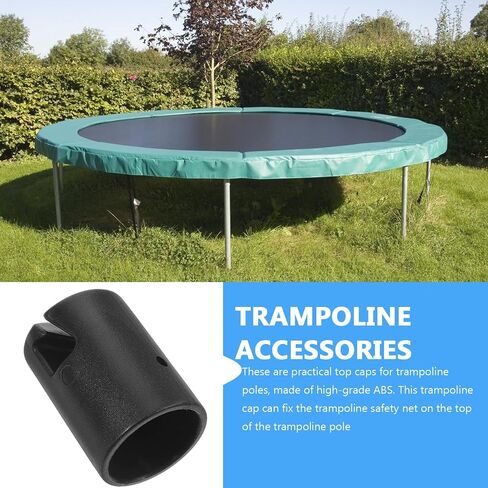 Yardwe 6 Pcs Trampoline Enclosure Pole Caps Black 1.5 Inch Diameter Plastic Trampoline Pole Toppers in Kuwait