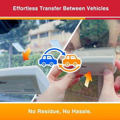 طقم حامل EZ Pass للزجاج الأمامي، حامل مرسل مستجيب آمن للصبغ مع طبقة لاصقة ثابتة، حامل قابل لإعادة الاستخدام لـ EZ Pass، I-Pass، SunPass، FasTrak والمزيد in Kuwait