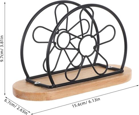 4pcs Stainless Steel Flower Napkin Dispenser Set, Freestanding Decorative Tissue Holder for Dining Table, Kitchen Countertop, and Outdoor Picnic Use in Kuwait
