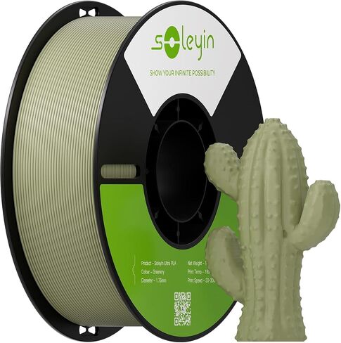 SOLEYIN Ultra PLA 3D Printer Filament 1.75mm, +/- 0.02mm Precision, High-Speed Compatible, Tangle-Free, 1kg Spool(2.2lbs), Black in Kuwait