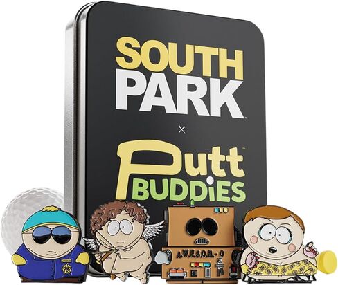 South Park Cartman Golf Ball Marker Four Pack – Magnetic Collectible Golf Gift Set with Hat Clip & Tin for Golfers in Kuwait