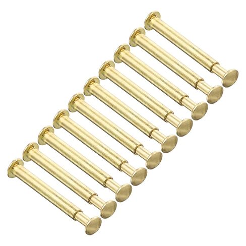 DOITOOL 10 Sets Hand Fan Axle Rivet and Nut Replacement Kit 3mm Diameter Metal Shaft Rivets with Gold-Plated Round Caps for Folding, and Dancing Fans Repair Tools in Kuwait