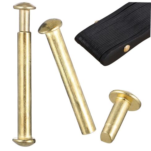 DOITOOL 10 Sets Hand Fan Axle Rivet and Nut Replacement Kit 3mm Diameter Metal Shaft Rivets with Gold-Plated Round Caps for Folding, and Dancing Fans Repair Tools in Kuwait