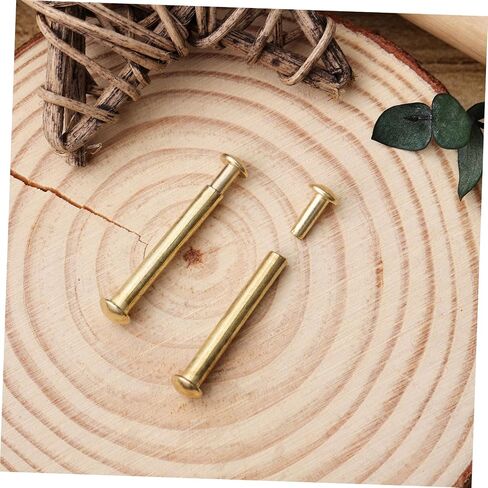 DOITOOL 10 Sets Hand Fan Axle Rivet and Nut Replacement Kit 3mm Diameter Metal Shaft Rivets with Gold-Plated Round Caps for Folding, and Dancing Fans Repair Tools in Kuwait
