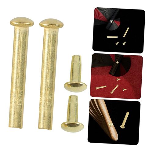 DOITOOL 10 Sets Hand Fan Axle Rivet and Nut Replacement Kit 3mm Diameter Metal Shaft Rivets with Gold-Plated Round Caps for Folding, and Dancing Fans Repair Tools in Kuwait