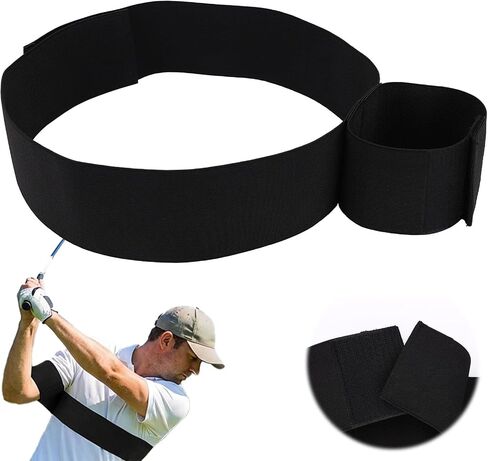 Golf Swing Arm Band, Adjustable Golf Training Assist Flexible Arm Correcting Tool Swing Correcting Improve Stability for Beginner Men Women Indoor Outdoor (Black) in Kuwait