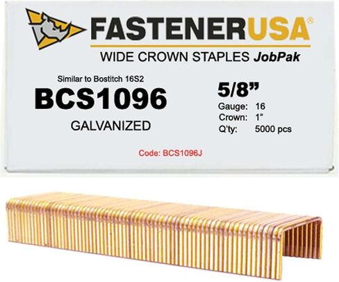 5/8" Leg x Wide Crown 16GA GALV 16S2 Staples 5,000ct in Kuwait