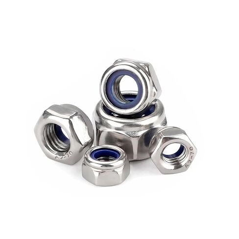 Fine Thread Pitch 0.5~1.5mm M5 M6 M7 M8 M10 M12 M14 M16 304 Stainless Steel Nylon Insert Lock Nut Hexagon Self-Locking Locknut(5pcs M10x1) in Kuwait