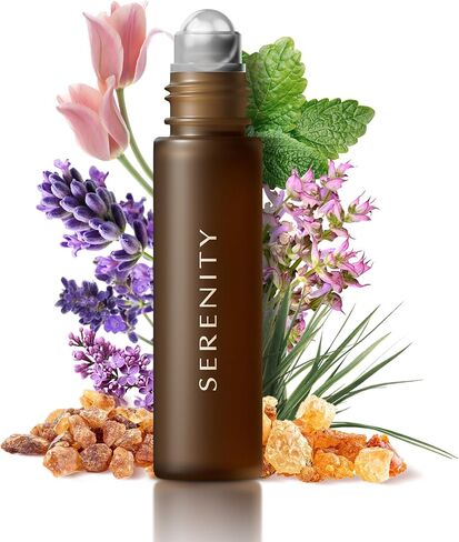 Serenity Essential Oil Roll On Blend for Stress Relief & Calm with Frankincense, Lavender & Peppermint - Travel Size 0.34 Fl Oz Natural Aromatherapy for Skin Convenience - 10ml Roller by Asanté Labs in Saudi Arabia