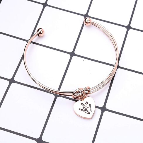 REEBOOOR Sign Language I Love You ASL Tie The Knot Cuff Bangle Sign Language Jewelry ASL Bangle Bracelet Interpreter Gift for Interpreter,Teacher in Saudi Arabia