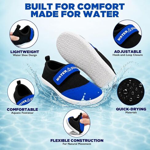 أحذية مائية من Water Gear - شبكة علوية شبكية سريعة التهوية للتصريف السريع لحمام السباحة والشاطئ وركوب القوارب والتمارين الرياضية المائية باللون الأزرق in Kuwait