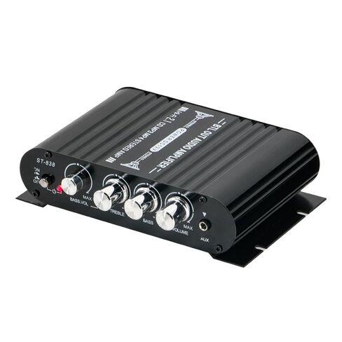 مضخم صوت ستيريو، مضخم صوت ستيريو صغير HiFi 2.1 بلوتوث للسيارة، مضخم صوت منزلي للسيارة، مضخم رقمي احترافي للاستخدام على الناقل الخاص بك أو في المنزل (أسود) (أسود) in Kuwait
