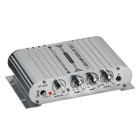 مضخم صوت ستيريو، مضخم صوت ستيريو صغير HiFi 2.1 بلوتوث للسيارة، مضخم صوت منزلي للسيارة، مضخم رقمي احترافي للاستخدام على الناقل الخاص بك أو في المنزل (أسود) (أسود) in Saudi Arabia