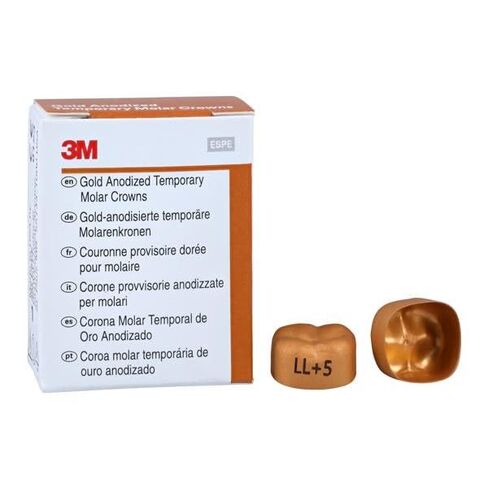 3M Solventum 940435 Unitek Crowns Gold Anodized 2nd Molar #5 Lower Left 5/Bx in Kuwait