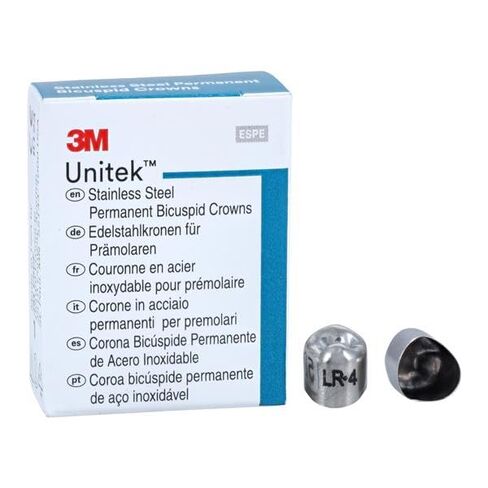 3M Solventum 900544 Unitek Crowns Stainless Steel 1st Permanent Bicuspid #4 Lower Right 5/Bx in Kuwait