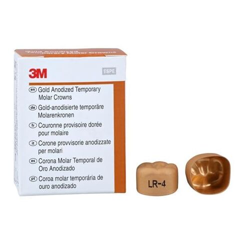 3M Solventum 940344 Unitek Crowns Gold Anodized 1st Molar #4 Lower Right 5/Bx in Kuwait