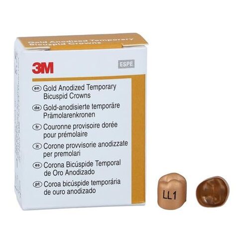 3M Solventum 940631 Unitek Crowns Gold Anodized 2nd Bicuspid #1 Lower Left 5/Bx in Kuwait
