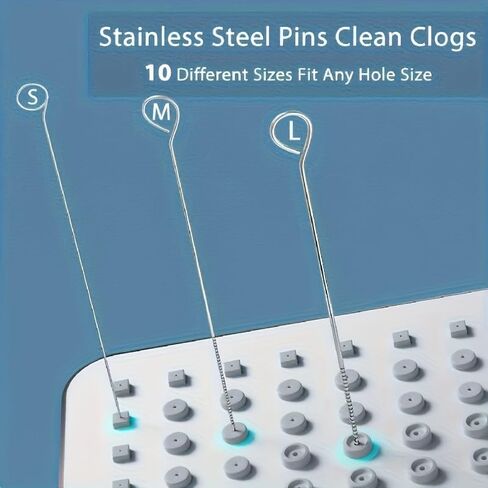 10-Piece Stainless Steel Shower Cleaning Kit with Multiple Brush Sizes for Shower Heads and Bathroom Fixtures,Ideal for Home Kitchen and Bathroom Maintenance (1 Box (10 Pieces)) in Kuwait