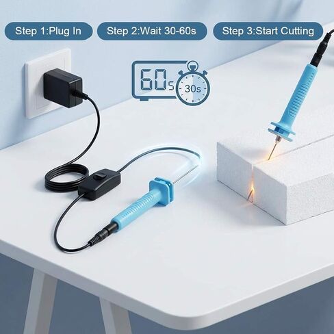 قلم قطع إسفنجي QWORK 15 وات - قاطع أسلاك ساخنة سريع التسخين لـ EPS وEPE والحرف الإسفنجية الناعمة in Kuwait