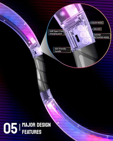 طاقم عمل LED على شكل حرف S لراقصات البوي، 241 وضع إضاءة، طاقم سحري قابل لإعادة الشحن USB مع ألوان قابلة للتخصيص، تأثير بصري عميق لأداء مهرجان الهذيان للفنون المتدفقة in Kuwait