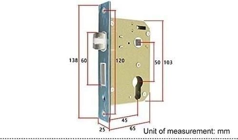 Lock Body， Lock Body,Mortise Set Interior Door,Mortice Sash Locks,Large 50,Silencer,Length 138 in Saudi Arabia