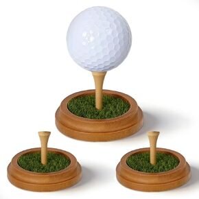 Golf Gift for Men Dad Golfer Lovers, Birthday Golf Souvenir Showcase and Home Decor Gifts, 3 Pcs Golf Ball Display Holder with Round Base, Lifelike Turf and Stand for Ball Memorabilia in Kuwait