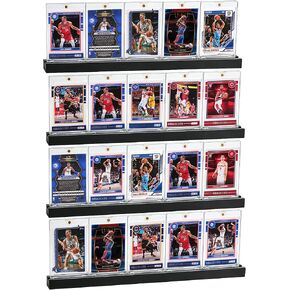 4PCS Sports Card Display Case Holds 20 Cards,Wall Mounted Card Display Case - Baseball Card Display Case for Basketball Football Hockey Collectors, Wall Decor Black in Kuwait