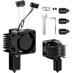 BURMONG P1P P1S Hotend Complete Kit, Hotend Complete Kit for Bambu Lab P1P/P1S 3D Printer, Full Assembly 0.2/0.4/0.6 mm Hardened Steel Nozzle with Ceramic Heater, Extruder Heating Block Replacement in Kuwait