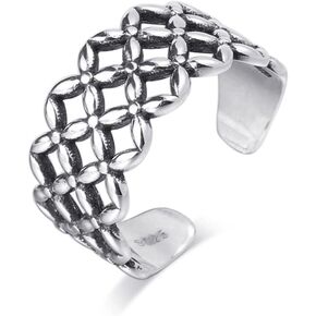 Adjustable Rings for women925silver ringsfor Women Rings Delicate Trendy S925 Silver Vintage Hollow Mesh Ring Silver Ring Wedding for Her in Kuwait