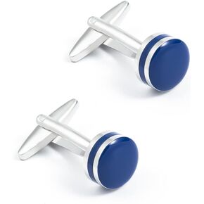 Men's French business shirt with blue drop glue enamel copper metal cufflinks in Kuwait