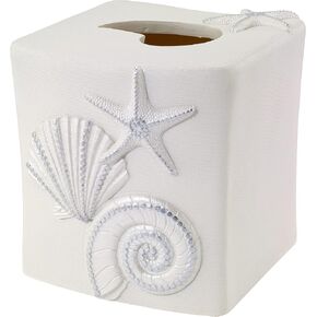 Avanti Linens - Wastebasket, Decorative Trash Can, Seashell Inspired Bathroom Accessories, Guest Bathroom Essentials (Sequin Shells Collection) in Saudi Arabia