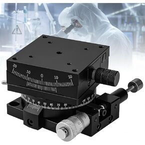 Manual Goniometer Stage,60x60mm Linear Stage with ±20° Tilt Adjustment,Optical Positioning Sliding Table for Lab Equipment,Versatile Applications in Kuwait