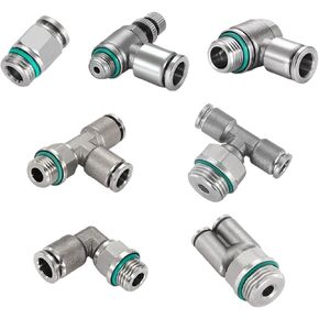 304 Stainless Steel Air Hose Fitting With Seals PH Pneumatic Pipe Connector 1/8 1/4 3/8 1/2 M5 1Pcs(10-G02) in Kuwait