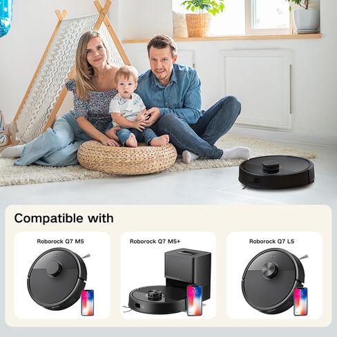 قطع غيار للمكنسة الكهربائية Roborock Q7 M5/M5+، Q7 L5/L5+ | فرشتان رئيسيتان، 6 أكياس غبار، 6 وسادات ممسحة، 6 مرشحات هيبا، 6 فرش جانبية، 1 فرشاة تنظيف و1 مفك براغي - مجموعة الملحقات in Kuwait