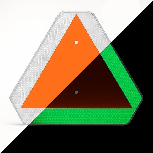 Glow in The Dark Slow Moving Vehicle Sign for Golf Carts, Safety Triangle Sign, 16x14 inch Aluminum SMV Signs DOT Compliant for UTV, Trailers, Tractors, Golf Cart Accessories in Kuwait