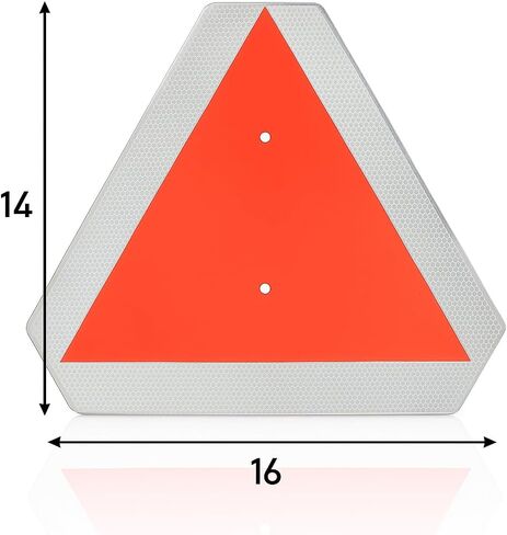 Glow in The Dark Slow Moving Vehicle Sign for Golf Carts, Safety Triangle Sign, 16x14 inch Aluminum SMV Signs DOT Compliant for UTV, Trailers, Tractors, Golf Cart Accessories in Kuwait