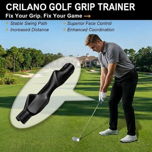 Golf Grip Trainer,Golf Club Grip Right Hand Trainer swing training for Improved Hand Positioning Improve Swing Consistency (Black) in Kuwait