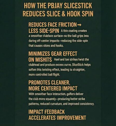 PBJay Slicestick Golf Club Balm Anti Slice and Anti Hook Formula Reduces Side Spin for Straighter Drives and Better Accuracy Clean Easy Application for Drivers Woods and Hybrids in Kuwait