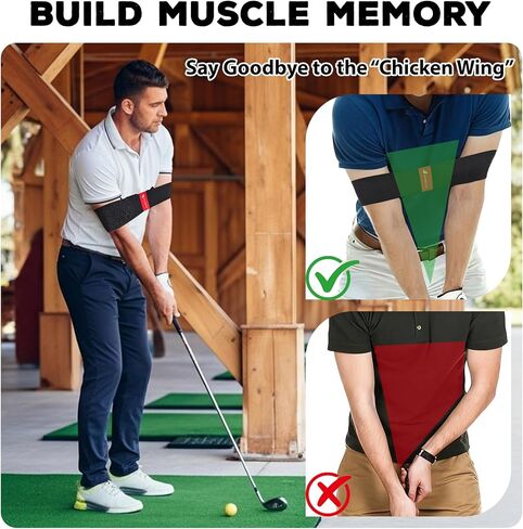 Golf Swing Trainer Aid, Adjustable Elastic Swing Correcting Arm Band, Golf Practice Accessories to Fix Chicken Wing, Golf Training Equipment Gifts for Golfers, Beginners and Players in Kuwait