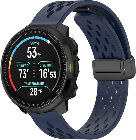 متوافق مع أحزمة SUUNTO OCEAN، 20 مم، 22 مم، حزام رياضي من السيليكون الناعم سريع التحرير مع أشرطة بديلة لإغلاق الفراشة المغناطيسية متوافقة مع SUUNTO OCEAN، RACE، RACE S، VERTICAL، 9 PEAK، 9 PEAK PRO، 5 Peak، 3 Smartwatch in Kuwait