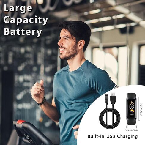 Fitness Tracker with 24/7 Blood Oxygen Heart Rate and Sleep Monitor,IP68 Waterproof,1.10''AMOLED Touch Color Screen,Step Counter Health Activity Trackers for Women Men (Black) in Kuwait