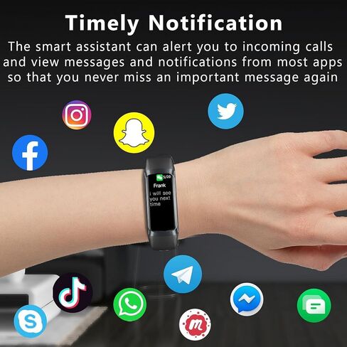 Fitness Tracker with 24/7 Blood Oxygen Heart Rate and Sleep Monitor,IP68 Waterproof,1.10''AMOLED Touch Color Screen,Step Counter Health Activity Trackers for Women Men (Black) in Kuwait